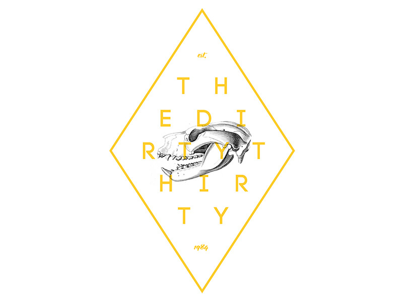 The dirty thirty hipster typography illustration 30 skull