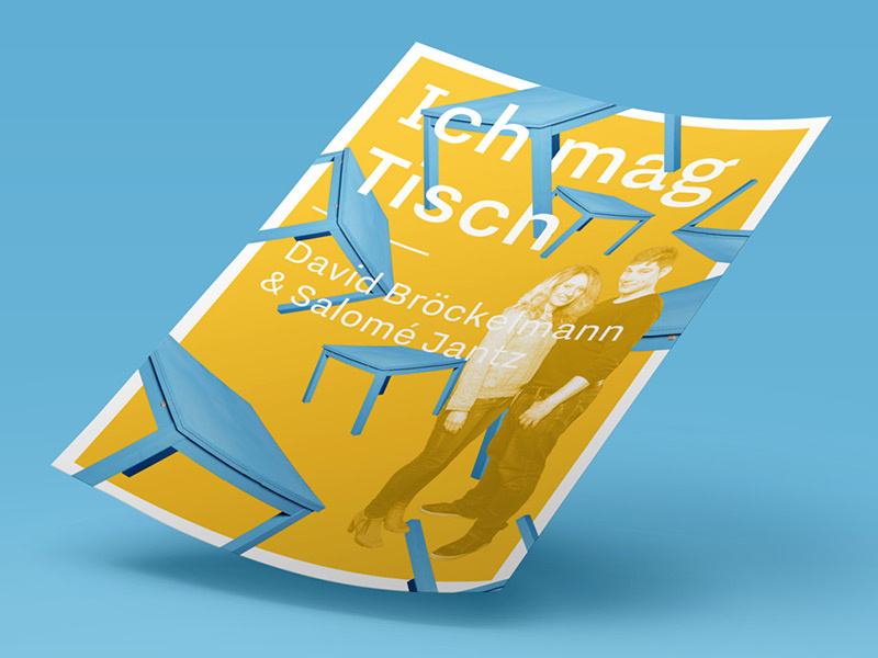 Ich mag Tisch - I like table typography acting poster play comedy table