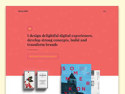 Portfolio redesign branding colorful minimal portfolio red redesign shadow ui web design