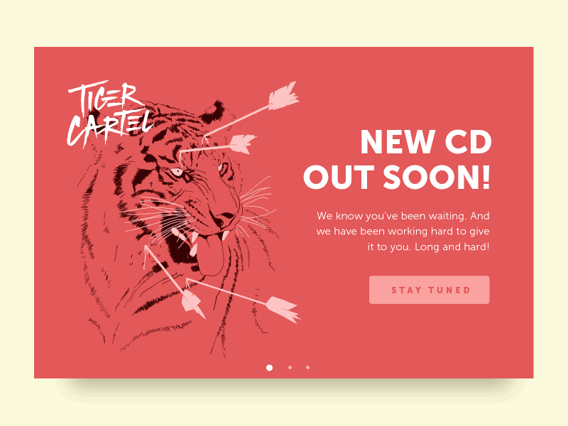 Tiger cartel style card animation blue bold branding colorful minimal music red tiger web design
