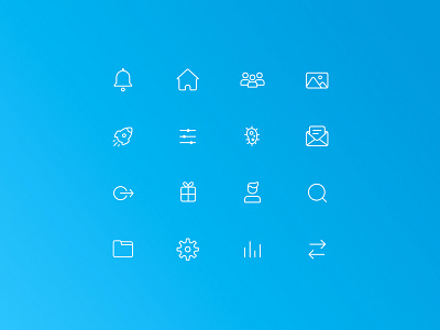 Line Icons blue gradient icons illustration line line icons minimal quirky white