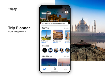 Trip Planner App app design behance design designer dribbble figma prototyping uidesign uxdesign uxui