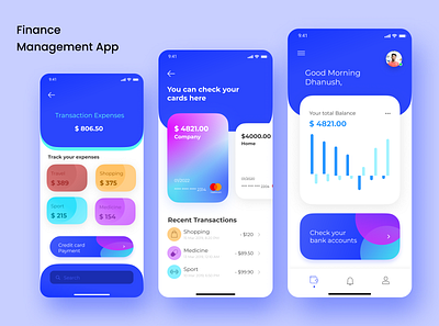 Finance and Credit Card Management App app bank behance branding design designer dribbble figma ui uidesign uxdesign