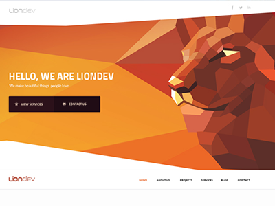 LionDev Home Page design development lion studio web