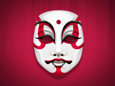 Kabuki Icon icon illustration red theater