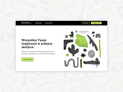 Resorsi_ Landing Page abstract branding community design figma green illustration kawasaki ui ux website