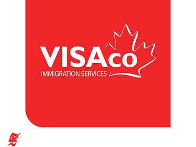VISAco Immigration Services Logo air agency airplane canada canada visa design immigration immigration and visa consultancy logo psd design red typography vector