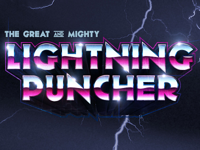 Lightning Puncher - Fake Film Poster film film poster glare lightning movie poster poster reflection retro typography