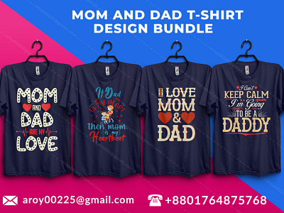 mom and dad t-shirt design bundle