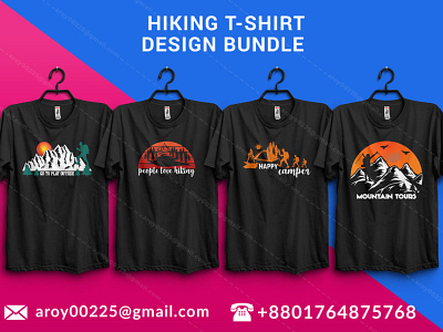 hiking lover t-shirt design bundle