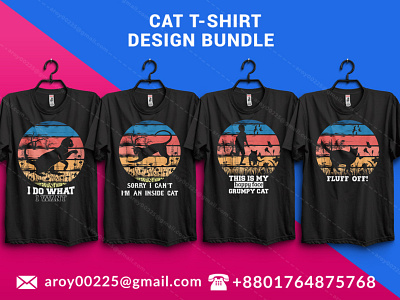 cat t-shirt design bundle