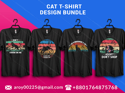 cat t-shirt design bundle