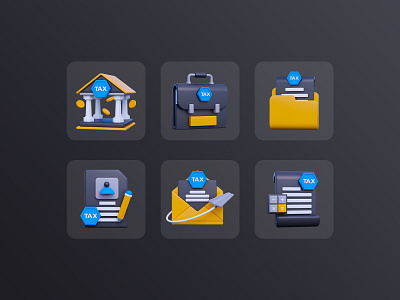 3D Tax Icon 3d icon fax office tax