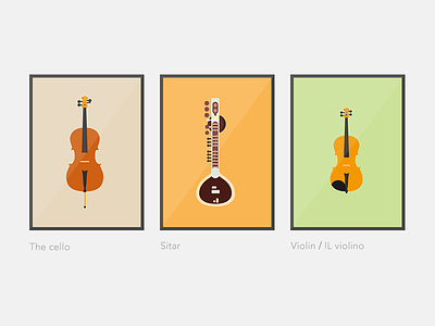 Instrument cello sitar violin