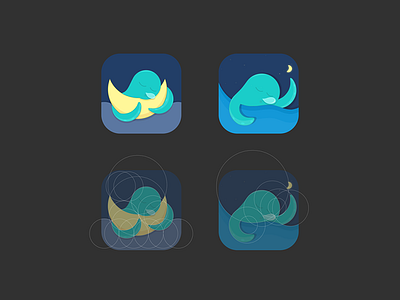 Sleep Icon moon octopus sleep