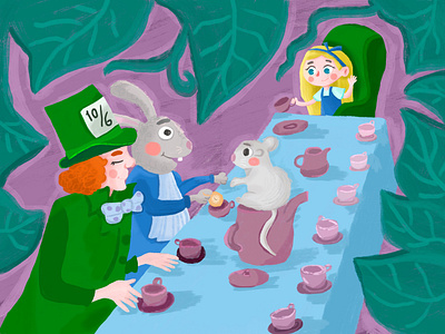 Childrens illustration of Alice in