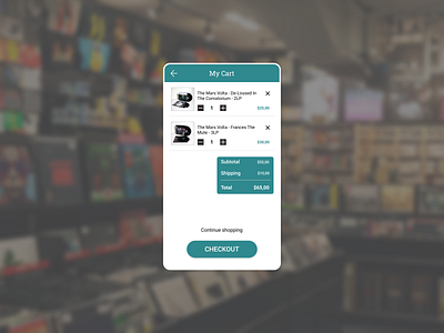 Daily UI :: 058 - Shopping Cart