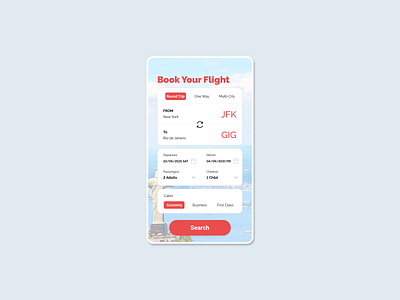 Daily UI :: 068 - Flight Search dailyui ui ux