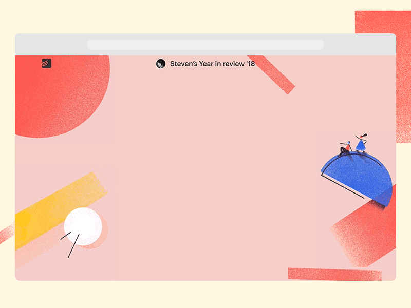 Todoist Year in Review 18 in Action year in review 2018 year in review project real live app icon todoist task management todo ui productivity