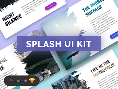Splash Ui Kit cards color free freebie gradient sketch splash ui ui kit web