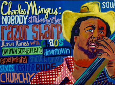 Mingus bass charles mingus cowboy hat illustraion jazz mingus music musician