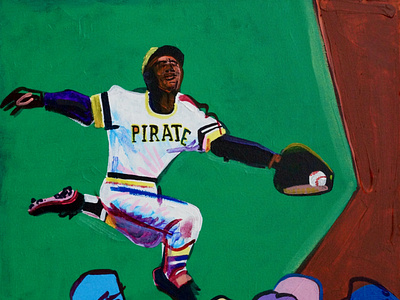 Clemente in the Corner action action sports baseball catch clemente corner crowd fielder illustration pirates pittsburgh right field roberto spectators