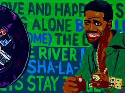 Al Green 70s acrylic painting hi records illustraion memphis music seventies singer soul vinyl
