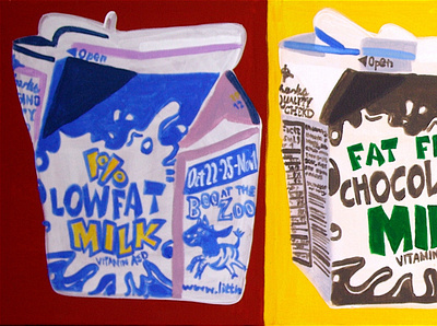3 MILKS beverage carton cow dairy illustraion lunch milk school triad