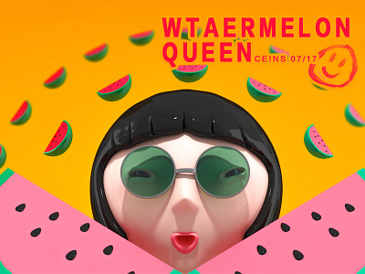 Watermelon Queen 3d c4d girls queen watermelon