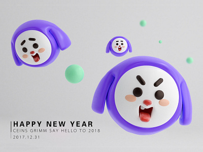 Happy New Year blender c4d