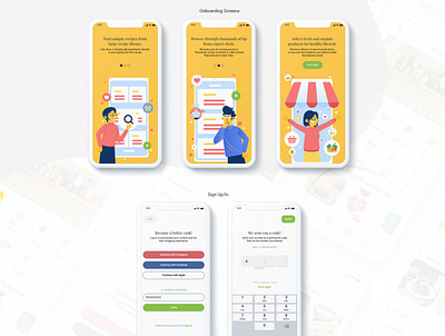 FoodWise - Recipe/Tips app Screens 1 app design case study design ui ux