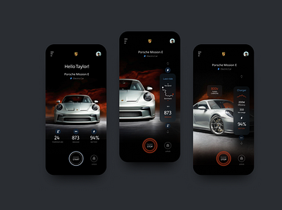 Porsche Car App Design app design design graphic design illustration ui ux
