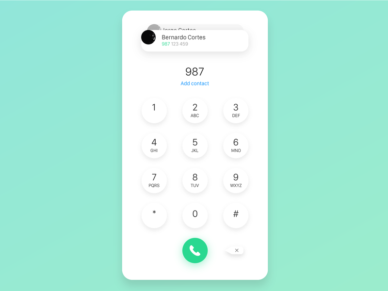 Dial Pad- Redesign from 2015 version by Bernardo Cortes on Dribbble