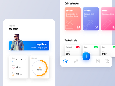 Fitness app concept - Redesign from 2015 version