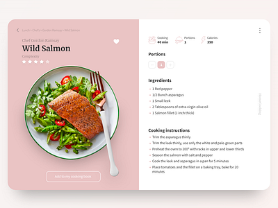 Recipe Card - Redesign from 2015 version 100 daily ui apple design concept daily 100 daily challange daily ui 001 design designer food food app food ui food widget recipe recipe card ui ui ux user interface ux widget