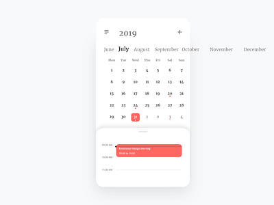 Calendar Card - Redesign from 2015 version