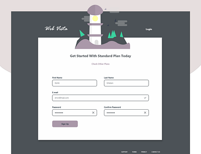 Sign Up Form adobexd design illustration minimal responsive ui web