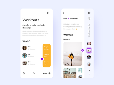 Workout Planner app application application design clean colorful concept design mobile ui uidesign