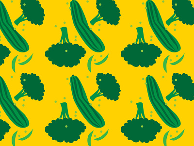 A very vegetable pattern broccoli cucumber green illustration pattern peas vector vegetables yellow