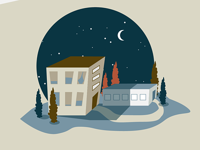 A little cityscape buildings city illustration night vector wonky