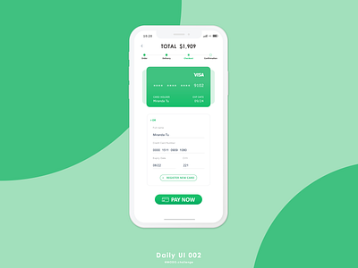 Daily UI #002 | Credit Card Checkout appdesign checkout dailyui dailyui002 dailyuichallenge design illustrator mobile ui ui uidesign userinterface