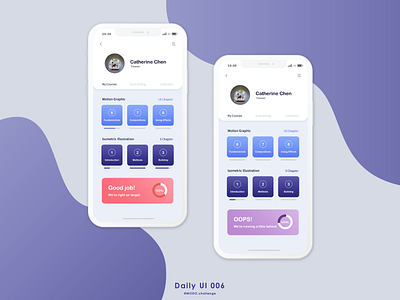 Daily UI #006 | User Profile appdesign appuserprofile dailyui dailyui006 dailyuichallenge illustrator mobile design onlinelearning uidesign userinterface userprofile
