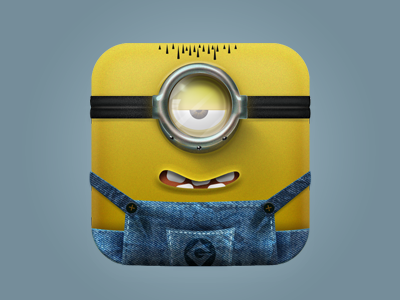 Minions app icon app app icon appstore artwork design despicable details icon illustration interface ios ipad iphone light me minions mobile reflections shadow texture turkey ui vector yellow