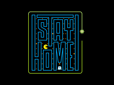Stay Home! color covid19 icon illustration pacman stayhome vector virus