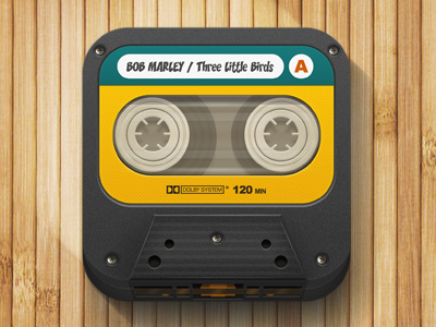 Tape icon 120 app app icon appstore artwork birds bob marley design details dobly icon illustration interface ios ipad iphone light little mobile reflections russia shadow system tape texture turkey ui vector yellow