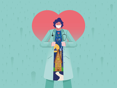 - Doctor; Please Stay At Home! color covid19 death doctor health heart illustration please stayhome typography vector