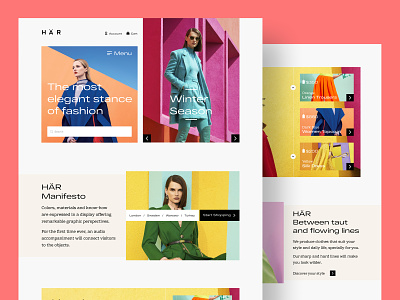 HÄR Fashion Home Page branding color design fashion har homepage icon illustration landingpage logo moda typography ui ux vector website