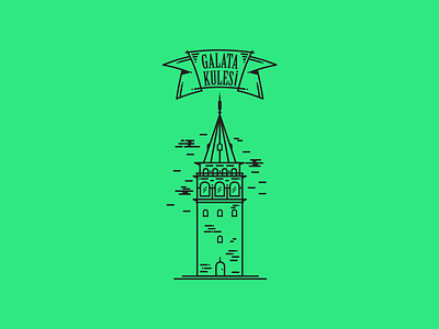 Galata tower illustration designer galata icon illustration istanbul logo minimal space tower vector