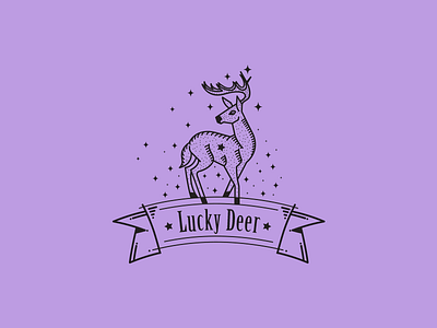Lucky Deer illustration animal deer designer icon illustration logo lucky minimal space star tower vector