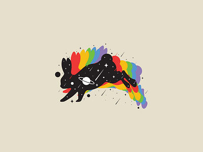 Run run! animal designer icon illustration logo lucky minimal orbit rabbit space vector